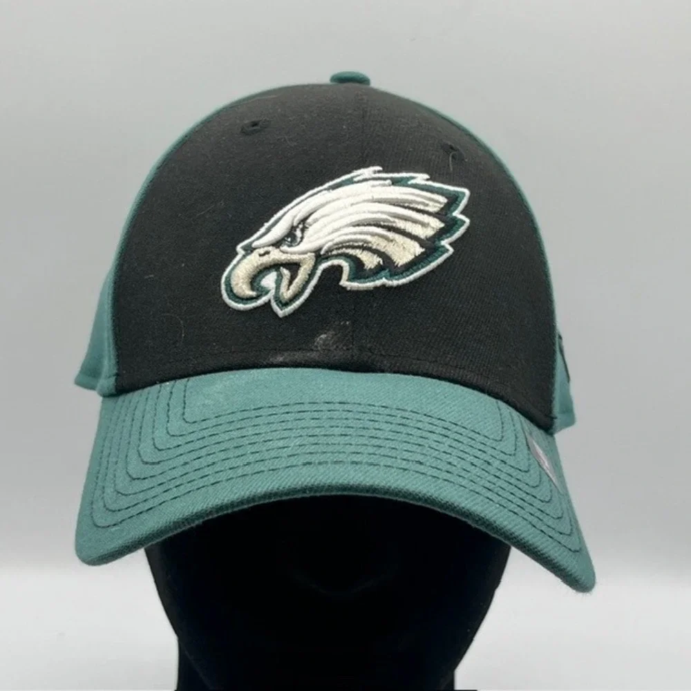 New Era Philadelphia Eagles 39THIRTY NFL Hat Mens Medium Large Green Black Cap